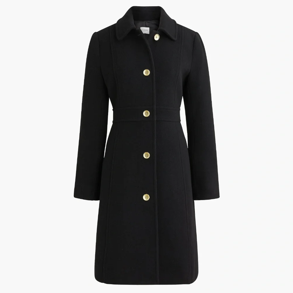 New JCREW Wool-Blend Lady Day Coat in Black - Picture 1 of 6